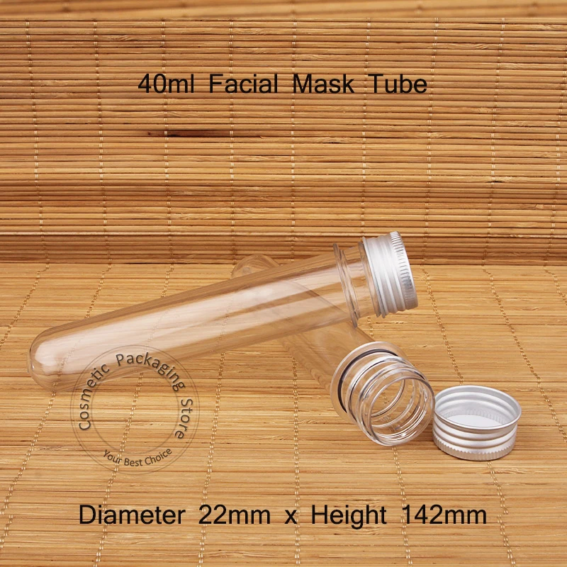 

Promotion 10pcs/Lot 40ml Plastic Facial Mask Tube Bottle Mask Test Tube Aluminum Lid Empty Pot Refillable Sample Container