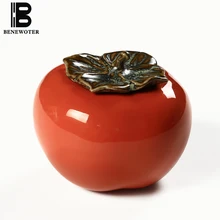 Креативная керамика хурма чай Caddy портативные дорожные контейнеры для чая герметичная чайная канистра коробка для хранения гайка банка для специй украшения дома
