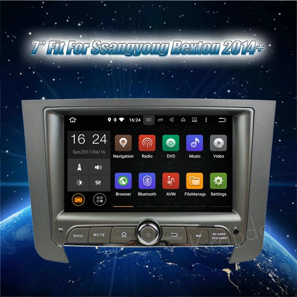 Krando Android car radio gps  for Rexton 2014+ navigation multimedia system (5)