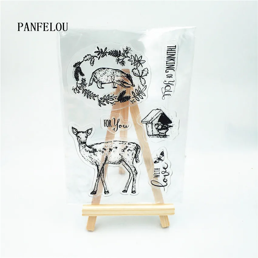 Прозрачный силиконовый штамп PANFELOU Sika deer/печать сделай сам для