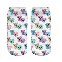 1 пара милых красочных носков для собак, женские носки с 3D принтом, забавные носки из полиэстера, модные носки 19*8 см