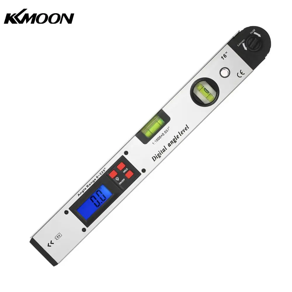 

0-225 Degree Digital Angle Level Meter Angle Finder Gauge 400mm 16inch Electronic Protractor Inclinometer with Dual Spirit Level