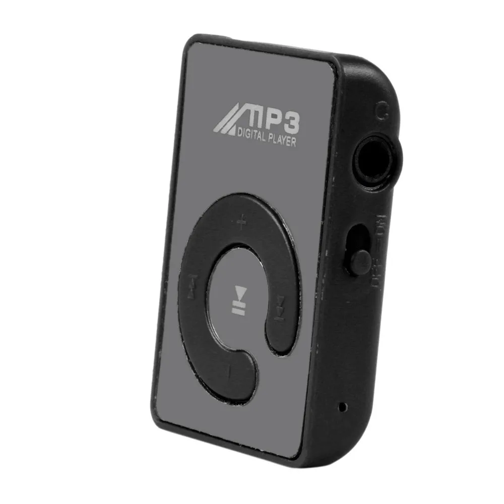 Мини mp3-плеер модная MP3 Поддержка 32 Гб TF карта BK слот цифровой мини USB MP3 музыкальный медиа детский аудио музыкальный плеер - Цвет: Черный