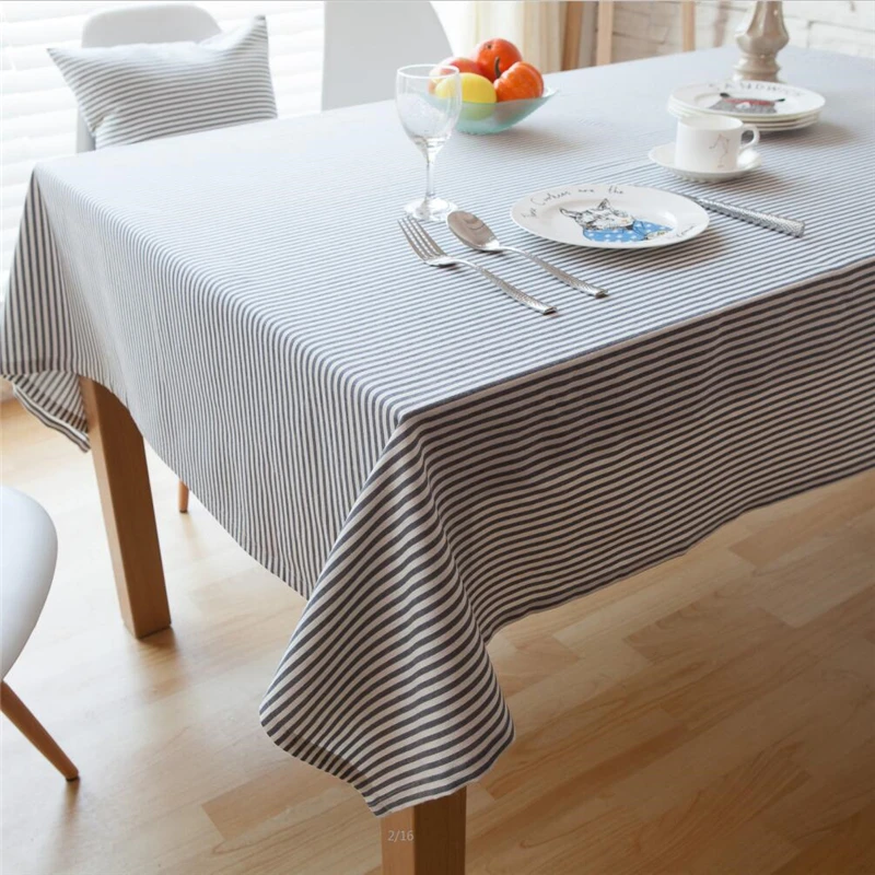 Buy Japan Linen Cotton Tablecloths Stripe Table Cloth