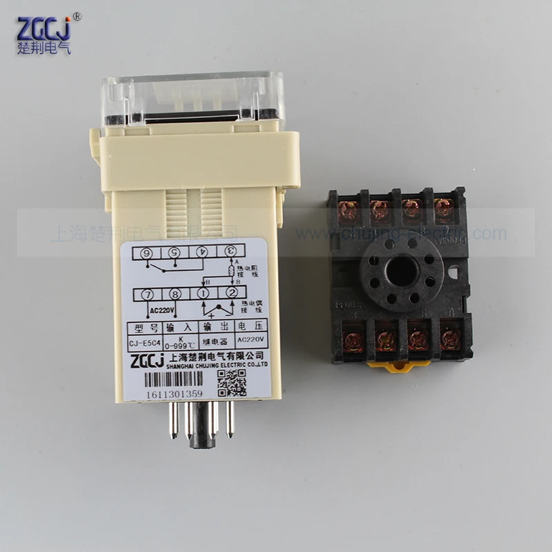 0-999 градусов маленький размер 48*48 мм DIN 35 мм Монтажный регулятор температуры K Тип вход Цифровой термостат CJ-E5C4