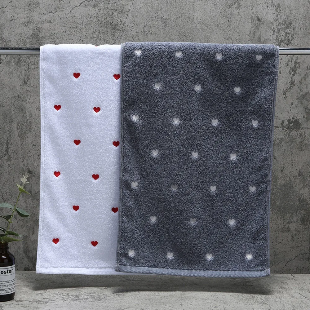 2шт 35*75 см любовный узор хлопчатобумажные полотенца для лица ванная комната Рождественский подарок полотенца для взрослых для пары asciugamani полотенца для ванной комнаты