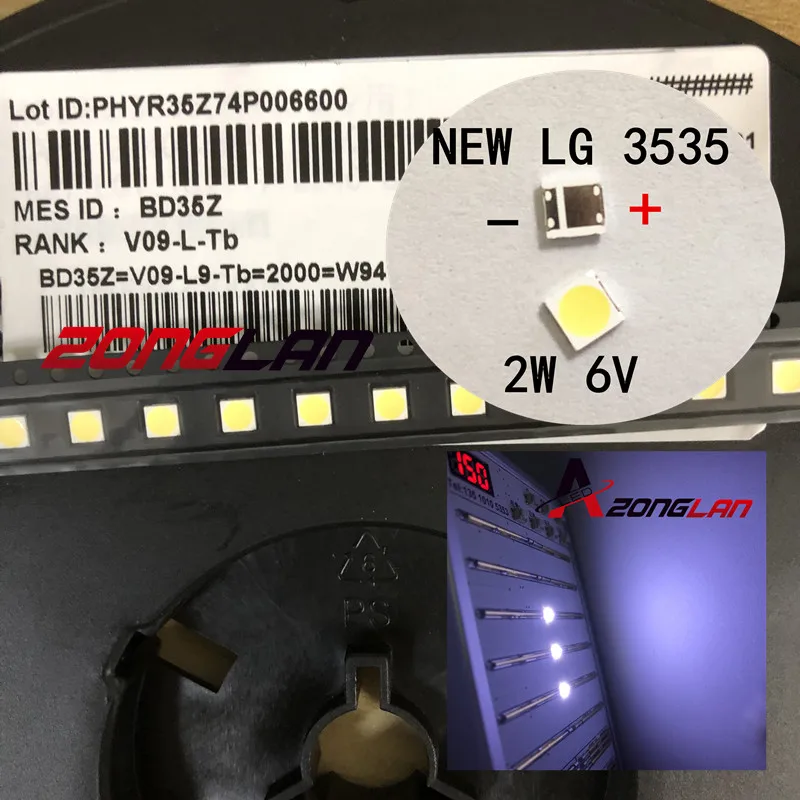 3535 6V холодный белый 200 шт./лот для LG SMD LED CHIP 2W для ТВ/LCD подсветки ТВ приложения|smd 3535 led|led tv 6vlg 3535 | АлиЭкспресс