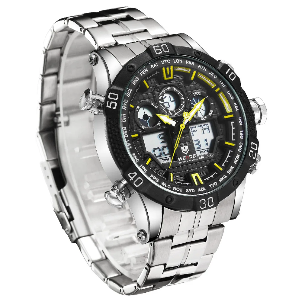 WEIDE Кварцевые Спортивные Наручные Часы повседневные Оригинальные мужские часы
