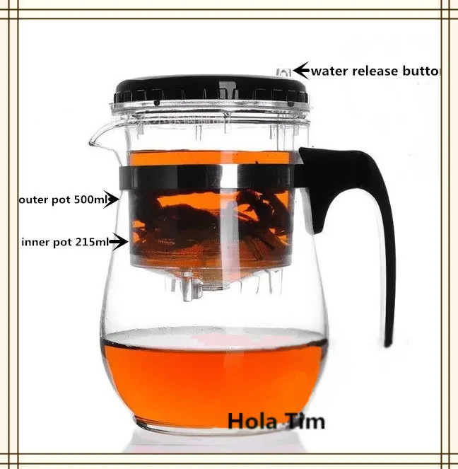 Китайская горячая чайник 500 мл термостойкий стеклянный чайник для Пуэра кофейник удобный чайный набор