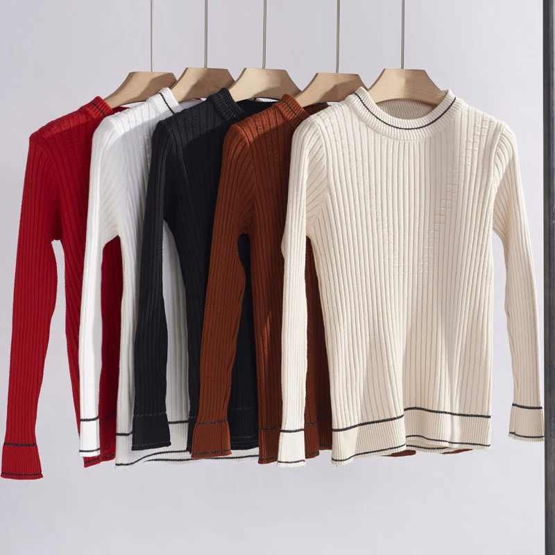 

2019 Autumn Winter Thick Warm Women Sweater Autumn Winter Knitted Femme Pull High Elasticity Soft Female Pullovers Sweater