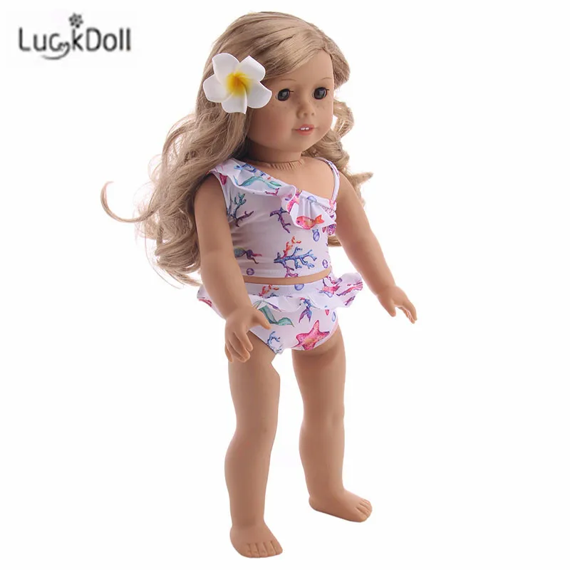 LUCKDOLL Купальник Модный костюм подходит 18 дюймов Американский 43 см Кукла одежда аксессуары, игрушки для девочек, поколение, подарок на день рождения