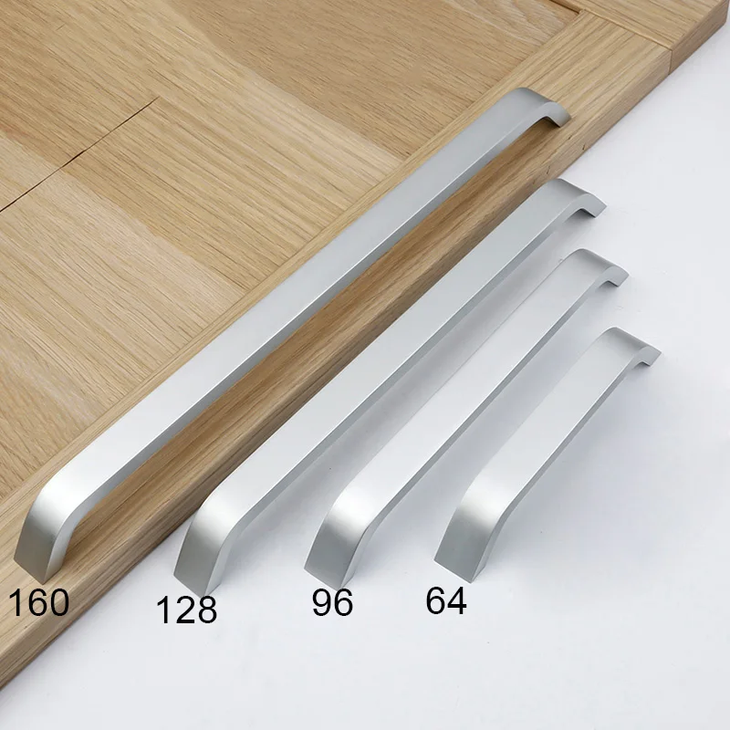 Aluminum Long Knob Cabinet Furniture Door Handles Knobs Bedroom Closet Dresser Kitchen Drawer Pulls SKD88