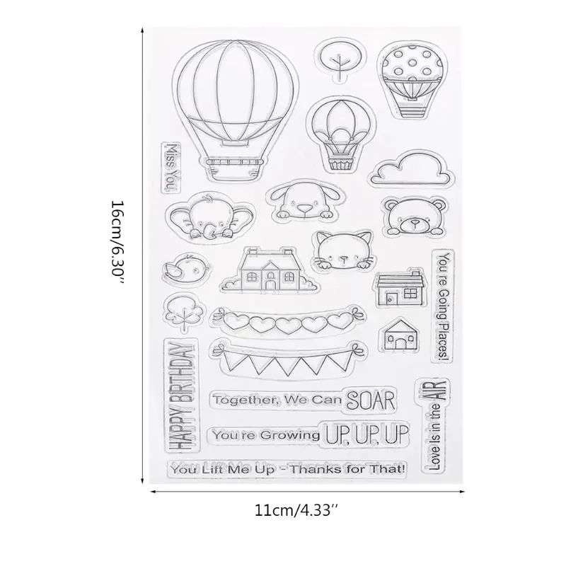 

2019 Balloon Silicone Clear Stamp Transparent Seals DIY Scrapbooking Album Art Craft Decor 11cmx16cm