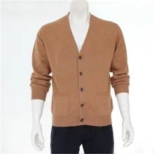 Высокое качество коза, кашемир Vneck вязаный мужской модный нейтральный цвет кардиган свитер H-straight S/2XL