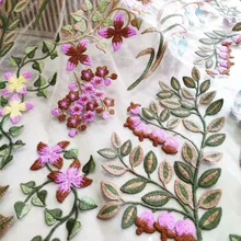 LASUI Топ класс 1 ярд многоцветные цветы лилии вышивка сетка водорастворимое кружево дизайнерская ткань Сделай Сам платье X0498