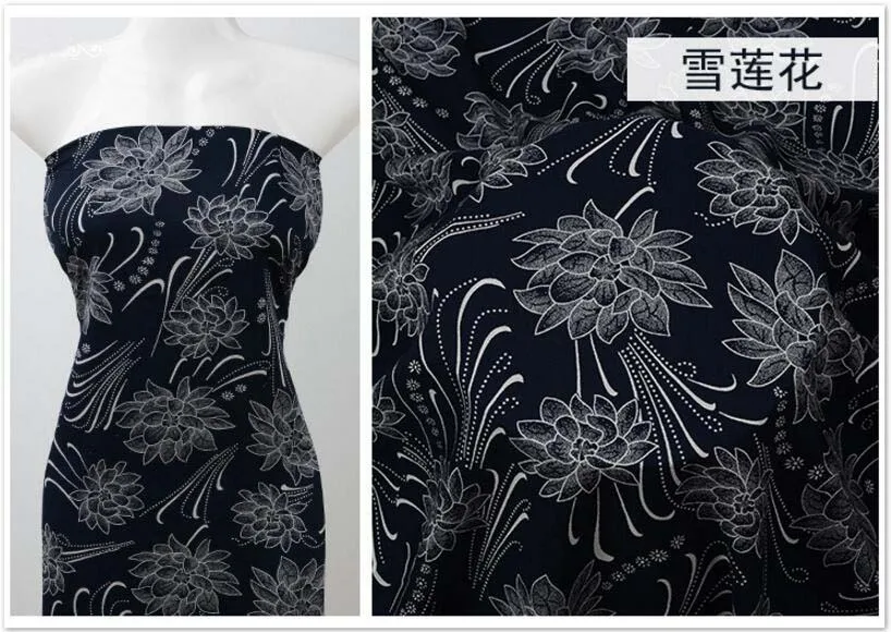 Вискоза с принтом квалифицированные мягкие дышащие слюни тутового поплина реактивной печати платье пижамы DIY Швейные ткани
