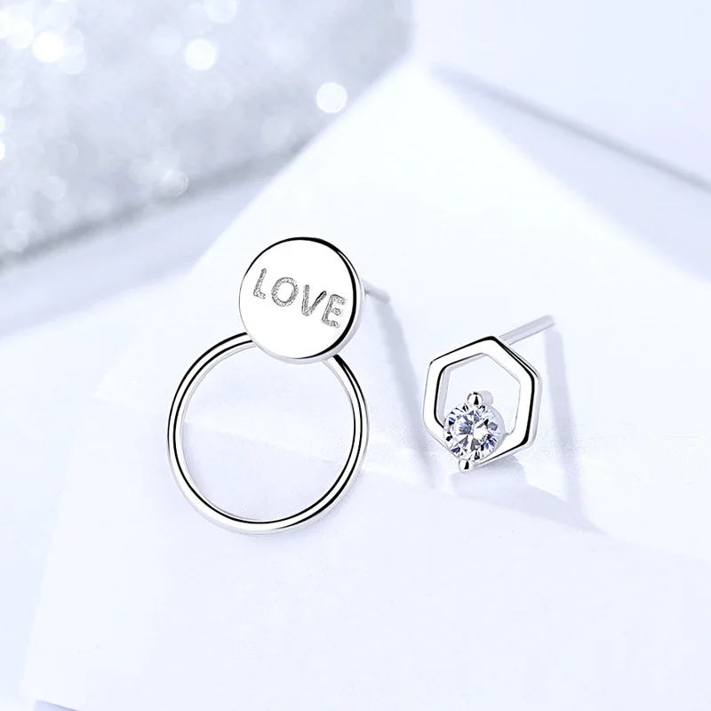 Round cz 925 sterling silver earrings for women 3