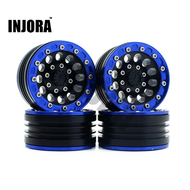 Best Offers 4PCS RC Crawler Car 1:10 Blue Metal 1.9" BEADLOCK Wheel Rim for 1/10 Axial SCX10 TAMIYA CC01 D90 D110 Wheel Hub Parts