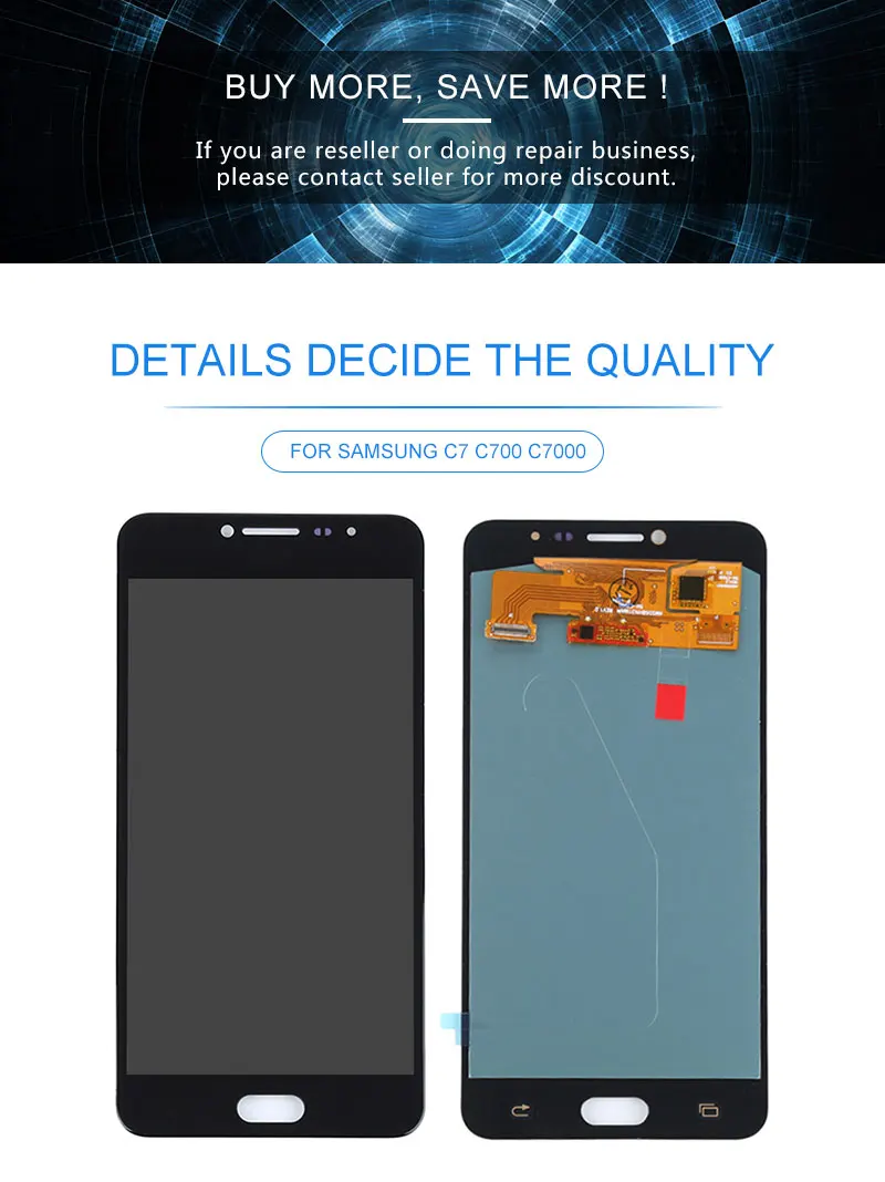 Супер AMOLED дисплей для samsung Galaxy C7 C7000 SM-C7000 ЖК-дисплей экран полный дигитайзер Сенсорная сборка