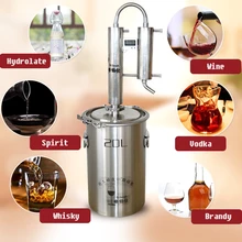 20L New 304 Stainless Moonshine Still Water Distiller Alcohol Vodka White Spirit Brew Kits Alcohol Destilador 45l stainless water alcohol distiller home brew kit wine making boiler