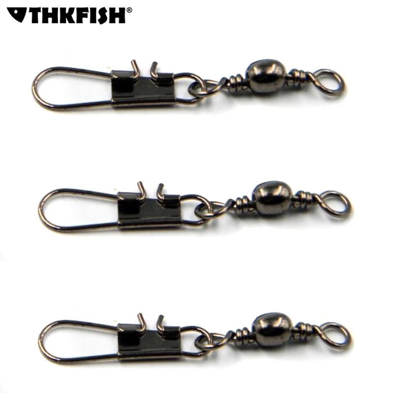 100Pcs/Lot 3 Barrel Swivels with Double Safty Snap Rotating Swivel