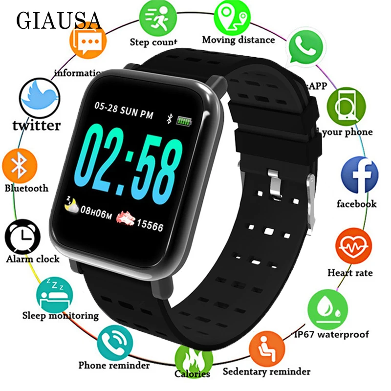 

Fashion Smart Watch A6 Men Women Heart Rate Monitor Sport Fitness Tracker Blood Pressure Waterproof SmartWatch Clock IOS Android