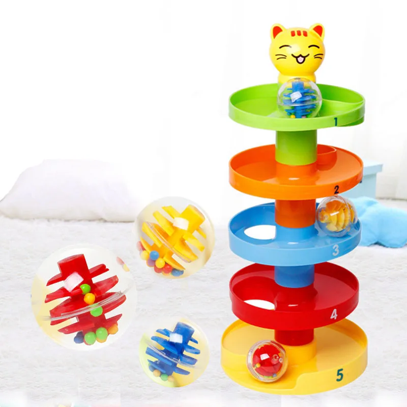 Baby Toys Tower 3D Rolling Ball Stackers Kids Toys Developmental