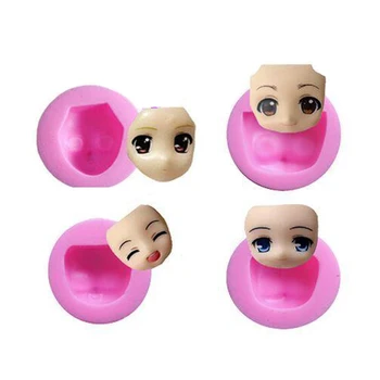 

Free Shipping Cooking Tools Christmas Face Head Decoration Silicone Mould Fondant Sugar Bow Craft Molds Diy Cake Decorating