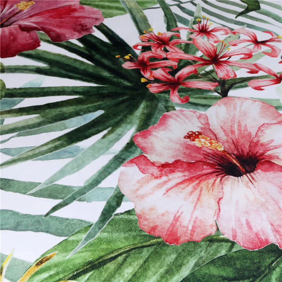 BeddingOutlet Подушка с цветочным принтом чехол листья наволочка тропические растения пледы, цвета: красный, зеленый, декоративная наволочка 45x45