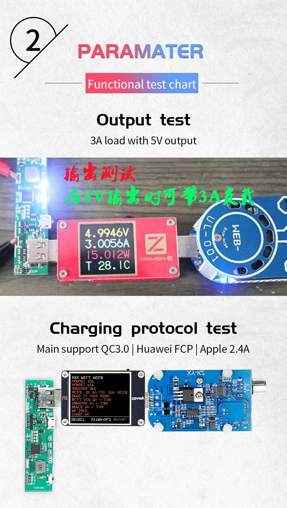 PD Быстрая зарядка QC3.0 мобильный силовой модуль FCP двухсторонняя Быстрая зарядка 5V9V12V