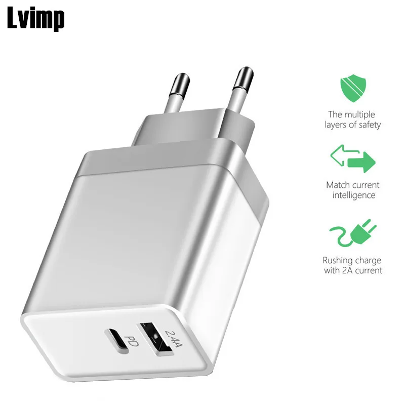 USB PD Type-C Wall Charger Power Adapter with Power Delivery for iPhone XR XS Max X 8 7 Plus Xiaomi Mi 8 MIX 2s USB-C PD Charger USB PD Type-C Wall Charger Power Adapter with Power Delivery for iPhone XR XS Max X 8 7 Plus Xiaomi Mi 8 MIX 2s USB-C PD Charger