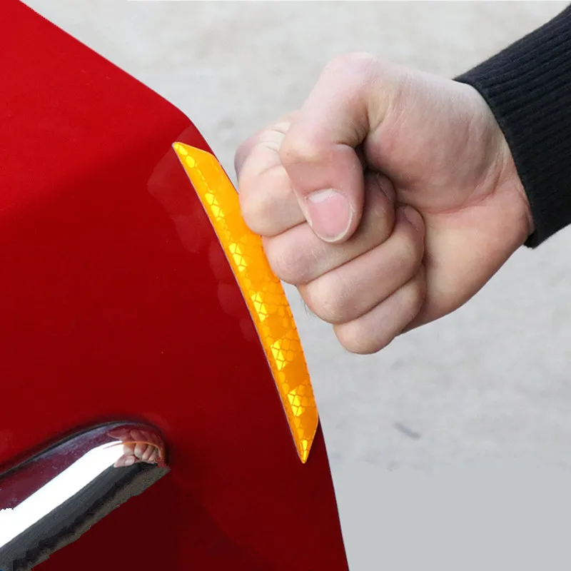 4pcs Reflective Car Door Edge Guard Protector Strips Stickers Universal