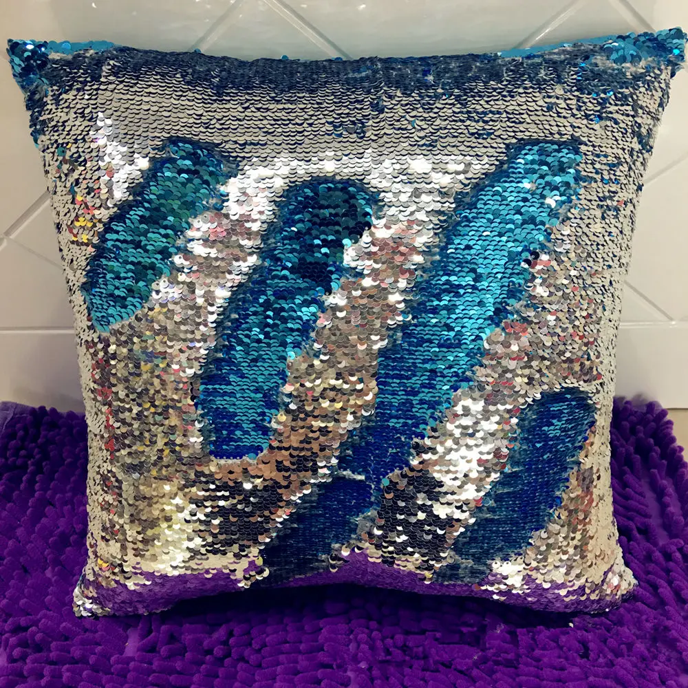 Fashion Mermaid Pillow Sequin Pillow Cover Throw Pillow Magical Color Changeable