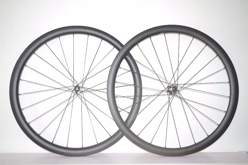 

ASYMMETRIC 38MM x 25MM 700C CARBON ROAD DISC/ CYCLOCROSS CX CLINCHER TUBELESS BICYCLE DISC WHEELS NOVATEC HUBS