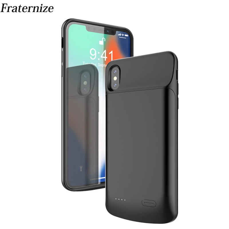 6000ма/ч чехол для батареи iPhone XS Max Силиконовый противоударный зарядного