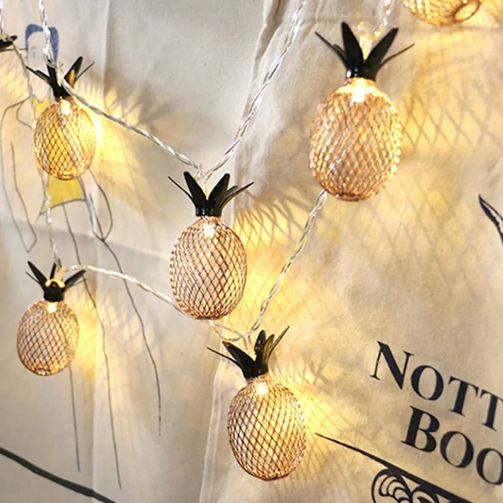 

LED Pineapple Shaped Night Lights Fairy String Light Curtain Fruit Lamp Party Bedroom Home Holiday Christmas Party Decoration