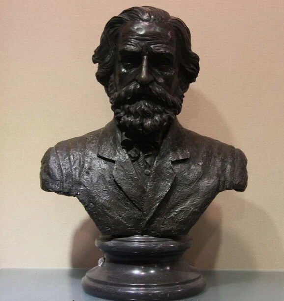 

bi002431 Western Art Deco Bronze Copper & Marble Giuseppe Verdi Composer Sculpture Statue