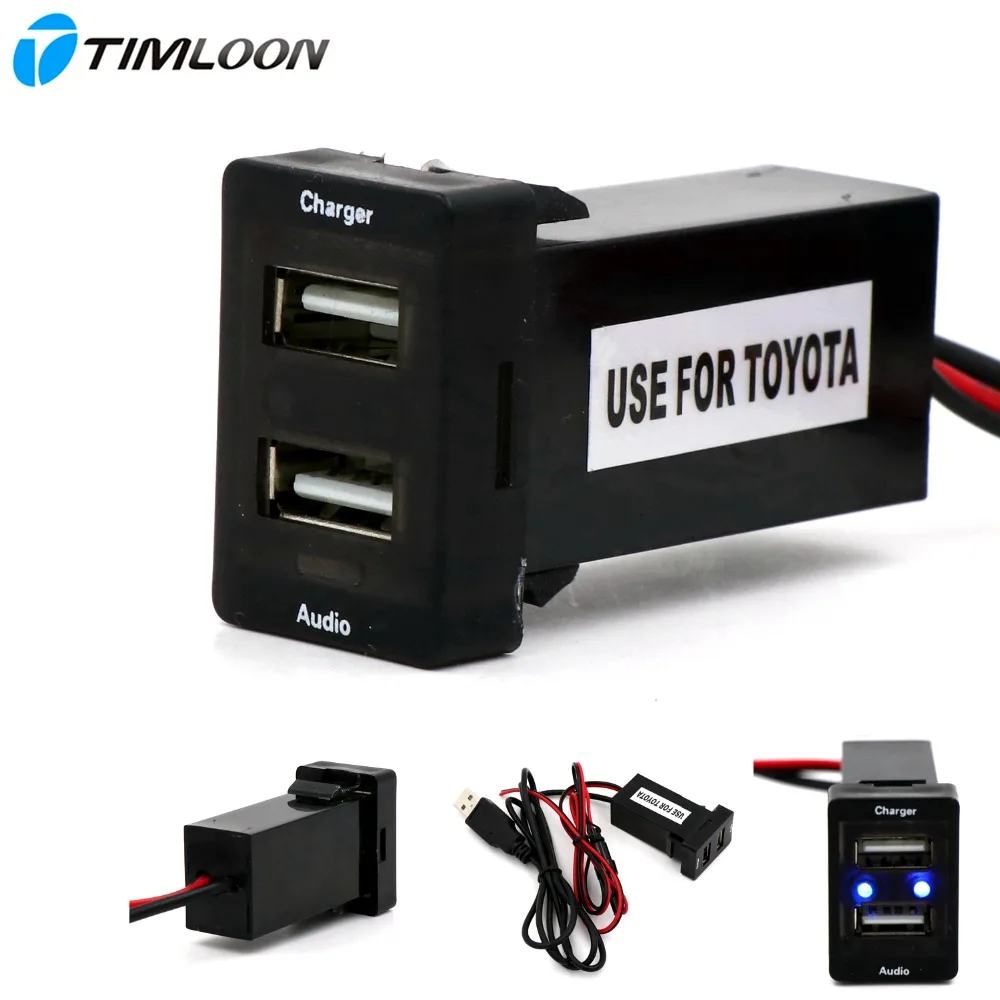 Car-5V-2-1A-USB-Interface-Socket-Charger-and-USB-Audio-input-Socket-use ...