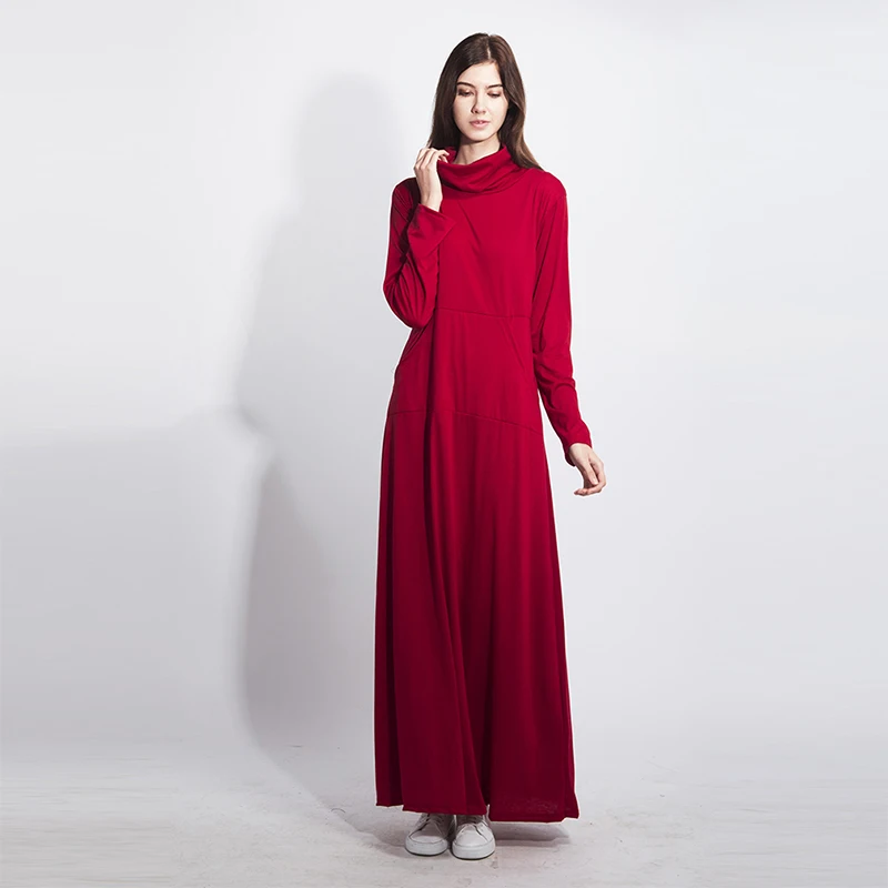 

Women Elegant Warm Maxi Dress With Pocket Casual Solid Long Sleeve Vintage long Dress Robe Bow Neck Long Dress Female Vestidos