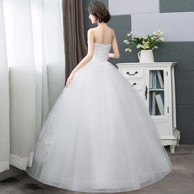 US $50.40 Real Photo Hot Sale Korean Lace Up Ball Gown Cheap Wedding Dresses 2020 New Fashion Claasic Custom Plus Size Elegan Bridal Dress