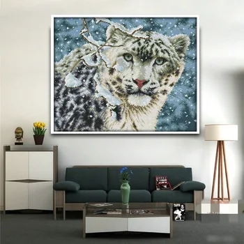 

Free Ship Snow Leopard Counted Cross Stitch DMC 11CT 14CT Cross Stitch DIY Cross Stitch Kit Embroidery for Home Decor Needlework