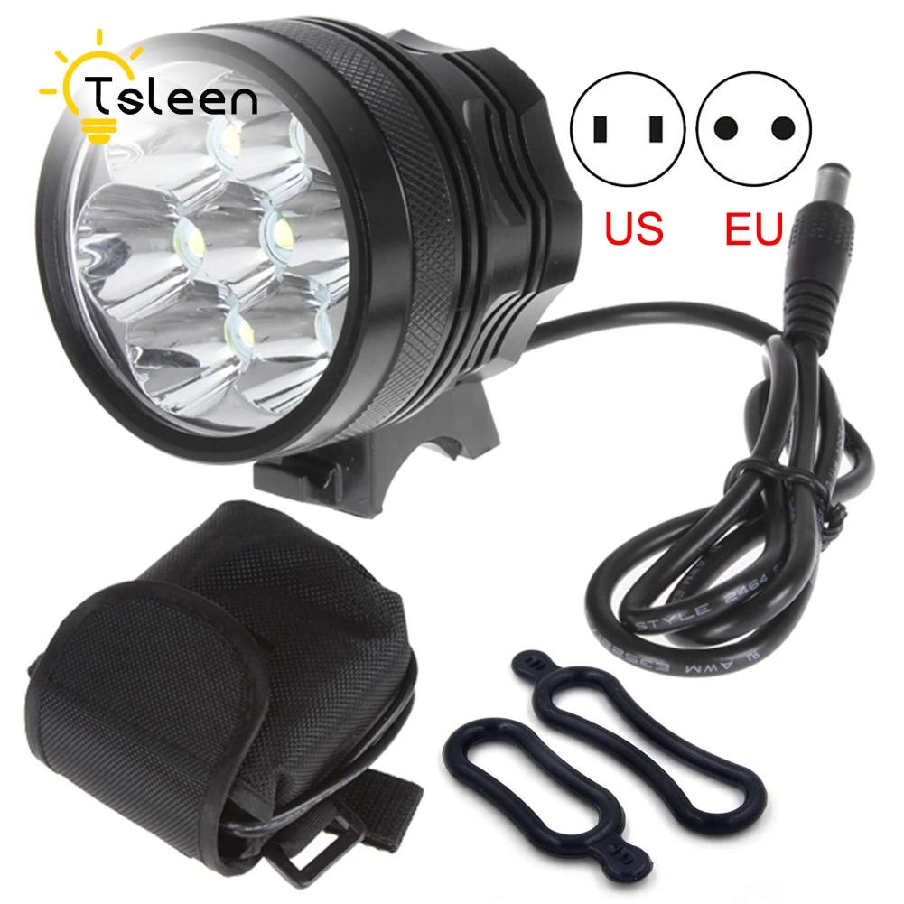 

TSLEEN Bright 7*XM-L T6 LED Bicycle Lights Bike Torch Front Rear Lamp With 8800mAh Battery Rechargable Flashlight