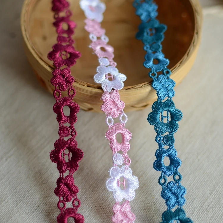 

10yds Colors Flower Venice Lace Trim Polyester Applique Sewing Trims Craft,1.5cm width -MNTY