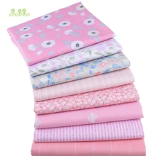 Chainho, светло-розовый Цветочная серия, печатные твиловая, хлопковая ткань, Лоскутная Ткань для DIY Швейные и стеганые Детские и Детские материал, CC324