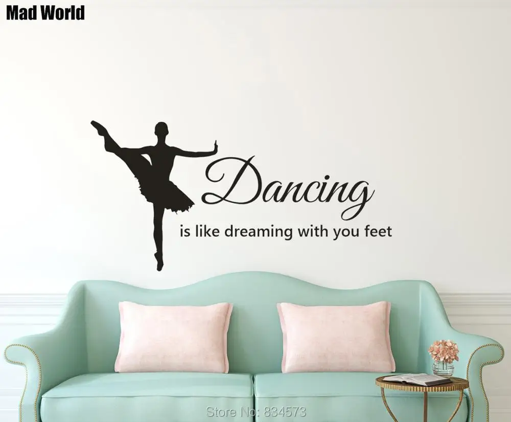 Ballet Dancing Is Like Dreaming With Your Feet Wall Art Stickers Decal Home DIY Decoration Removable Decor | Дом и сад