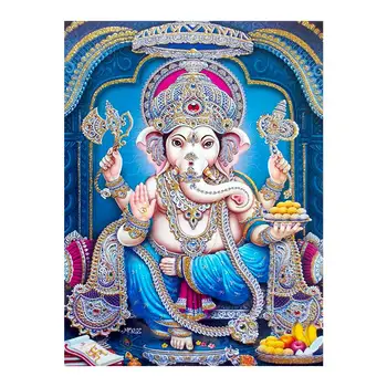 

Elephant head God Ganesha Diamond Painting Religion Portrait Round Full Drill 5D Nouveaute DIY Mosaic Embroidery Cross Stitch