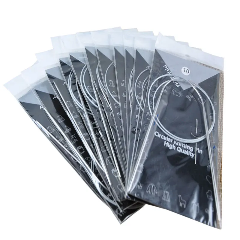 

11pcs/set 43cm Stainless Circular Knitting Needles Circular Knitting Pins Tools Weaving Pins Needlework Sewing Tools