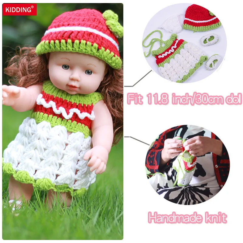 KIDDING Handmade Sweaters Fashion Doll Dress Shoes and Hats Milk Cotton Fit Clothes and Accessories for 11.8
