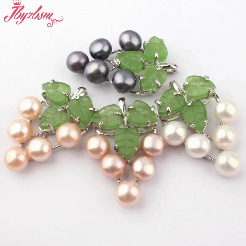 8mm Natural Round Freshwater Pearl Beads,Grape Shape White Zinc Alloy Fashion Women Pendant 1Pcs 25x35mm,Wholesale Free Shipping