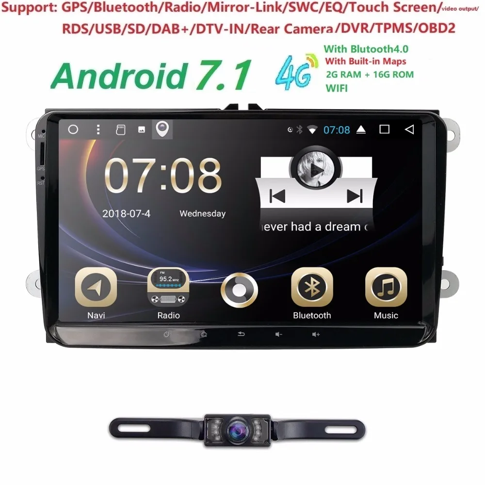 

Car Radio 2GB+16GB For V W 9"Double 2 Din Android7.1 Car Multimedia Player GPS Navigation Player Car Audio Stereo Auto Head Unit